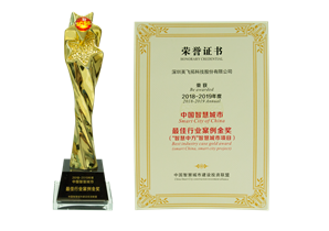 2018-2019年度中國(guó)智慧城市最佳行業案例金獎